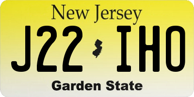 NJ license plate J22IHO