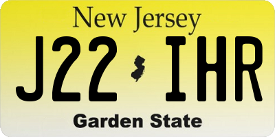NJ license plate J22IHR