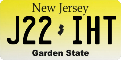 NJ license plate J22IHT