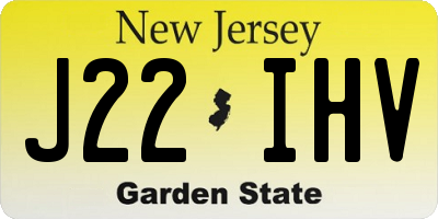 NJ license plate J22IHV