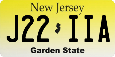 NJ license plate J22IIA
