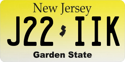 NJ license plate J22IIK