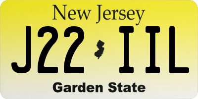 NJ license plate J22IIL