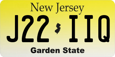 NJ license plate J22IIQ