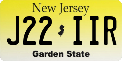 NJ license plate J22IIR