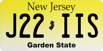 NJ license plate J22IIS