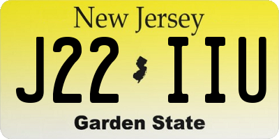 NJ license plate J22IIU
