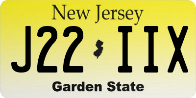 NJ license plate J22IIX