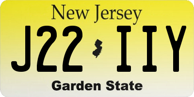 NJ license plate J22IIY