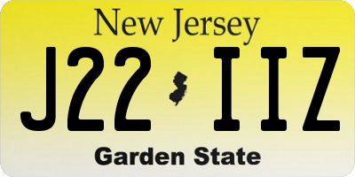 NJ license plate J22IIZ