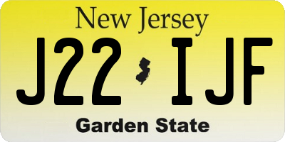 NJ license plate J22IJF