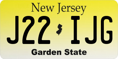 NJ license plate J22IJG