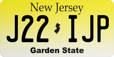 NJ license plate J22IJP