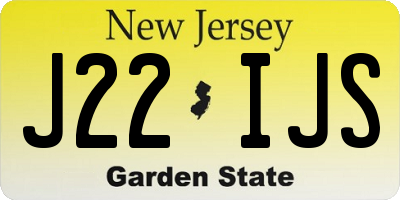 NJ license plate J22IJS