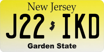 NJ license plate J22IKD