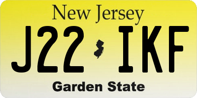 NJ license plate J22IKF