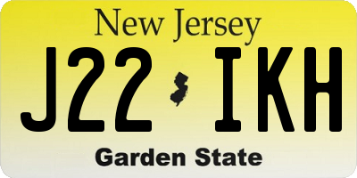 NJ license plate J22IKH