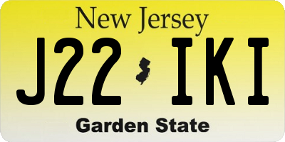 NJ license plate J22IKI