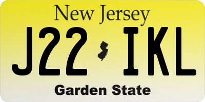 NJ license plate J22IKL