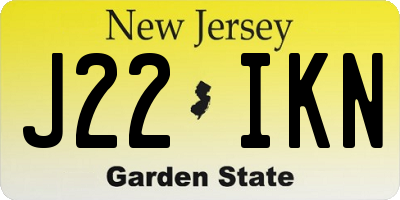 NJ license plate J22IKN