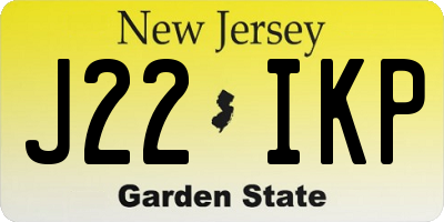 NJ license plate J22IKP