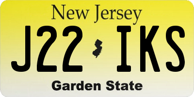 NJ license plate J22IKS