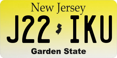NJ license plate J22IKU