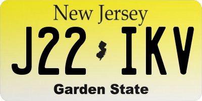 NJ license plate J22IKV