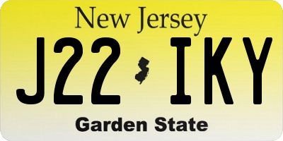 NJ license plate J22IKY
