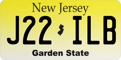NJ license plate J22ILB