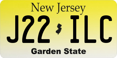 NJ license plate J22ILC