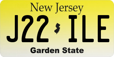 NJ license plate J22ILE