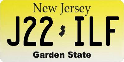 NJ license plate J22ILF