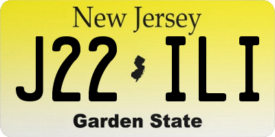 NJ license plate J22ILI