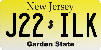 NJ license plate J22ILK