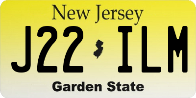 NJ license plate J22ILM