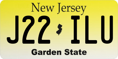 NJ license plate J22ILU