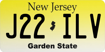 NJ license plate J22ILV