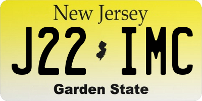 NJ license plate J22IMC
