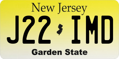 NJ license plate J22IMD