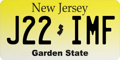 NJ license plate J22IMF
