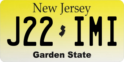 NJ license plate J22IMI