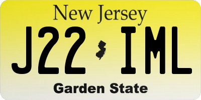 NJ license plate J22IML