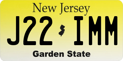 NJ license plate J22IMM