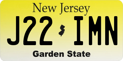 NJ license plate J22IMN