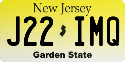 NJ license plate J22IMQ