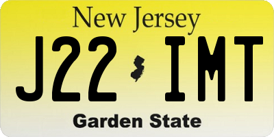 NJ license plate J22IMT