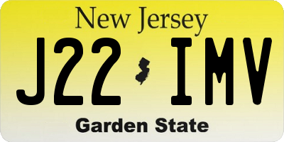 NJ license plate J22IMV