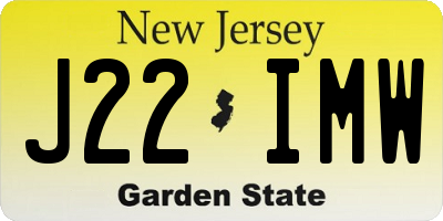 NJ license plate J22IMW