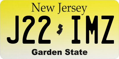 NJ license plate J22IMZ